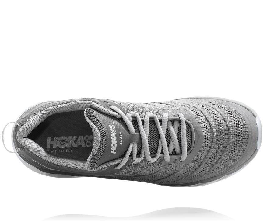 Hoka One One Mens Running Shoes - Akasa - Grey - KLNP19263